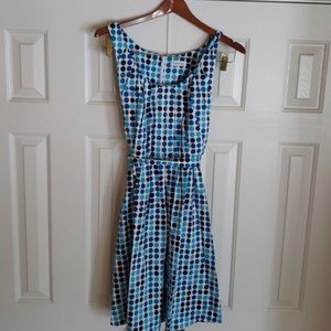 Calvin Klein sz 10 dress blue polka dots no print